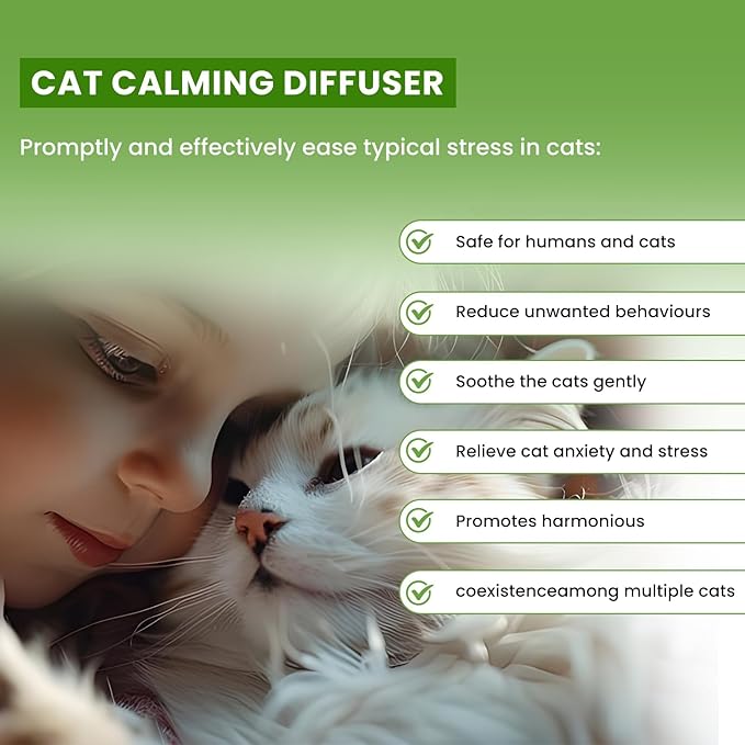 Calming Diffuser Kit for Cat, Cat Pheromone Calming Diffuser Starter Helps Ruduce Anxious, Anti-Stress & Comforts Cats (2 Diffuser + 6 Refills)-PawvioPets