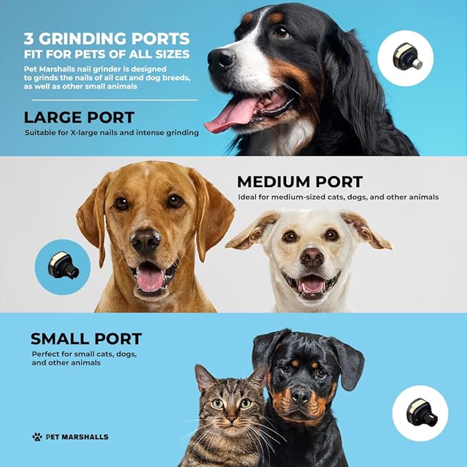 3-in-1 Cat & Dog Nail Grinder with Clipper & File, Quiet LED Trimmer, 3-Speed Pet Grooming Tool, Rechargeable 2000mAh Battery-PawvioPets