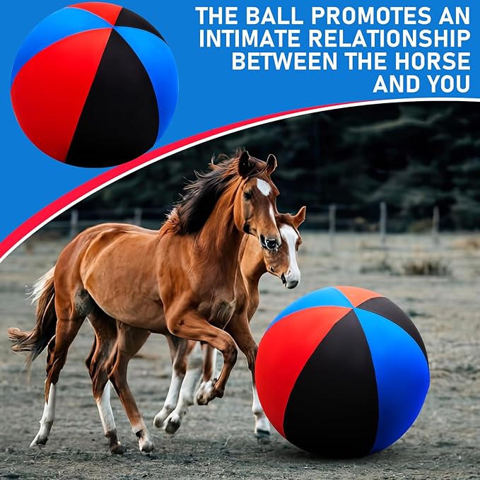 30inch Giant Herding Ball with Cover Anti Burst Ball Please Watch VCR for How to Inflation Horse Toys for Horses Stall Entertainment Play, Pump Included(Stylish)-PawvioPets