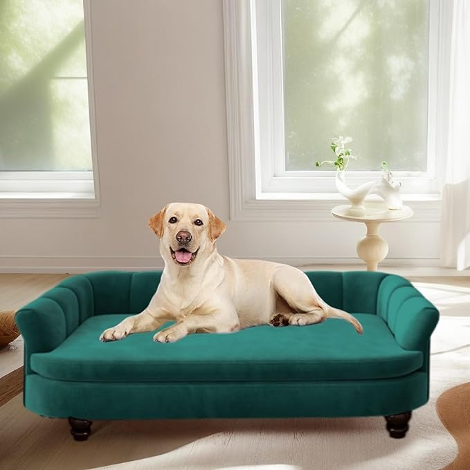 Dog Couch Sofa Bed, Comfortable Pet Sofa for Large and Medium Dogs, Soft Velvet Cushion, Durable Dog Furniture for Living Room-PawvioPets