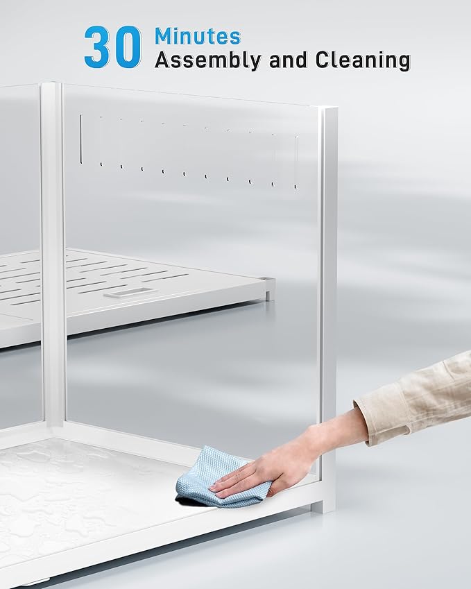 BUCATSTATE Hamster Cage 3.0: Metal Large Rat Cage Stackable with Top Access Easy Assemble 47L x 23.6W x 25.5H Inches Dwarf Syrian Hamster Tank for Gerbil Mouse (7.8 ft², White)-PawvioPets