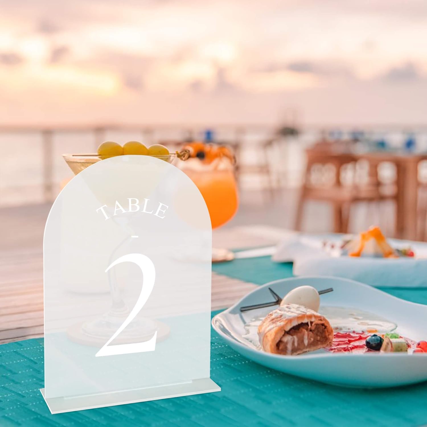 20 Pack Acrylic Table Numbers 1-20 - 5" X 7" Wedding Table Numbers for Reception, Party, Anniversary, Event