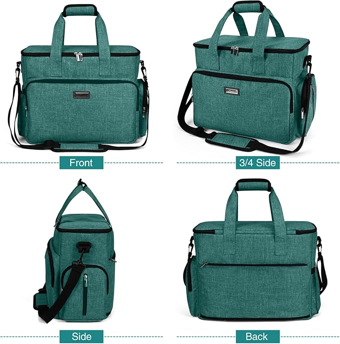 BAGLHER Dog Travel Bag, Airline Approved Pet Tote Organizer with Multi-Function Pockets, 2 X Food Storage Containers and 2 X Collapsible Dog Bowls, Perfect Weekend Pet Travel Set for Dog, Cat Green-PawvioPets