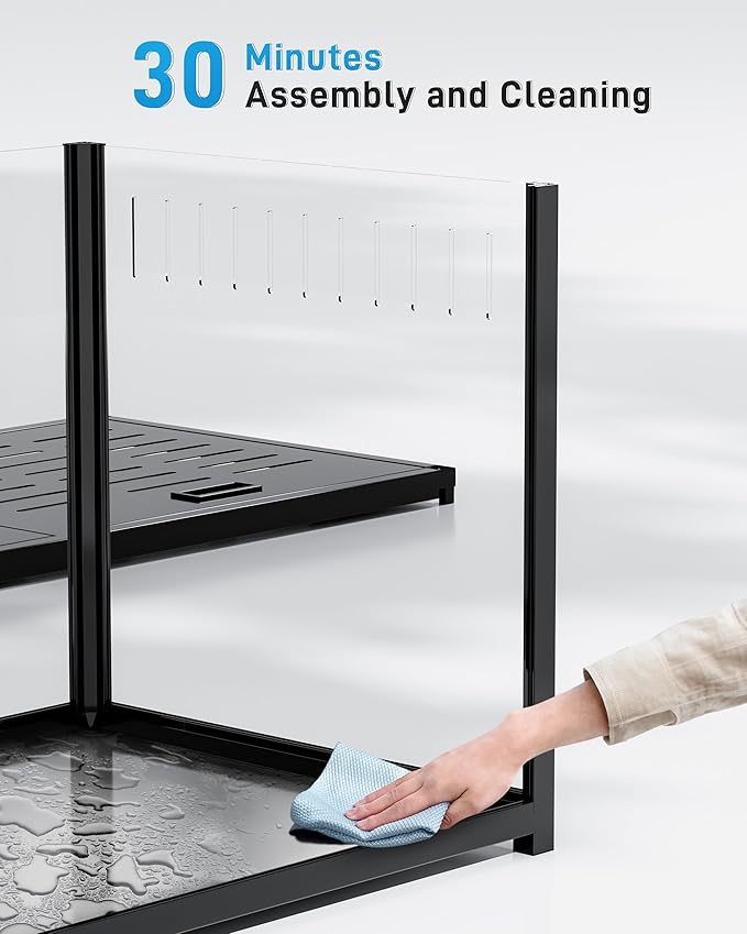 BUCATSTATE Hamster Cage Metal 3.0 - Chewproof Large Rat Cage Stackable with Top Access Easy Assemble 47L x 23.6W x 25.5H Inches Dwarf Syrian Hamster Tank for Gerbil Mouse (7.75 ft², Black)-PawvioPets