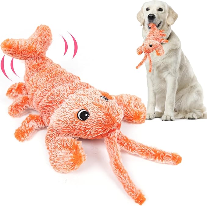 BABORUI Dog Toys, Interactive Dog Toys to Keep Them Busy, Wiggly Lobster Dog Toy for Boredom, Rechargeable Moving Dog Chew Toys for Small/Medium/Large Dogs/Puppy Toys-PawvioPets