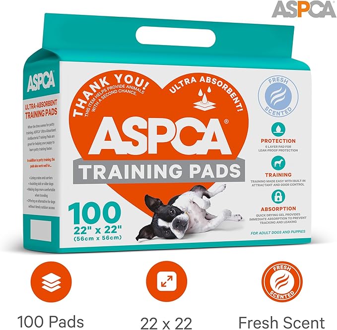 AS62930 Dog Training Pads, Pack of 100, Gray, 22" x 22" - Pack of 100-PawvioPets