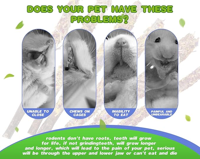 Abizoo Bunny Chew Toys for Rabbits,18PCS Natural Apple Wood Sticks with Petals Good for Chinchillas Guinea Pig Hamster Teeth Care, Bunny Small Pet Treats Teething Toys| Natural Organic Safe-PawvioPets