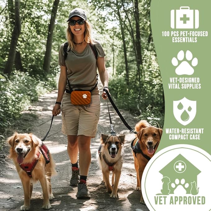 EVERLIT Pet Medic First Aid Kit | 95 Pcs Vet-Approved Medical, Outdoor & Emergency Supplies for Dogs, Cats, Animal Care | Travel-Friendly Compact Bag for Home, Car and Travel (Valentine Lace)-PawvioPets