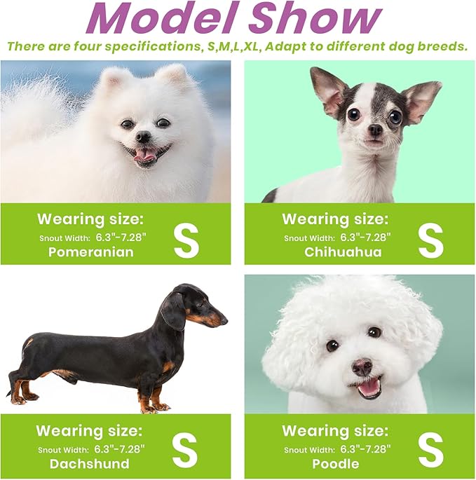 Glow-in-The-Dark Dog Muzzle, Basket Muzzle for Small Medium Large Dogs,Anti-Biting Chewing, Lightweight Cage Design,Allows Drinking & Panting,for Grooming & Training Size S-PawvioPets