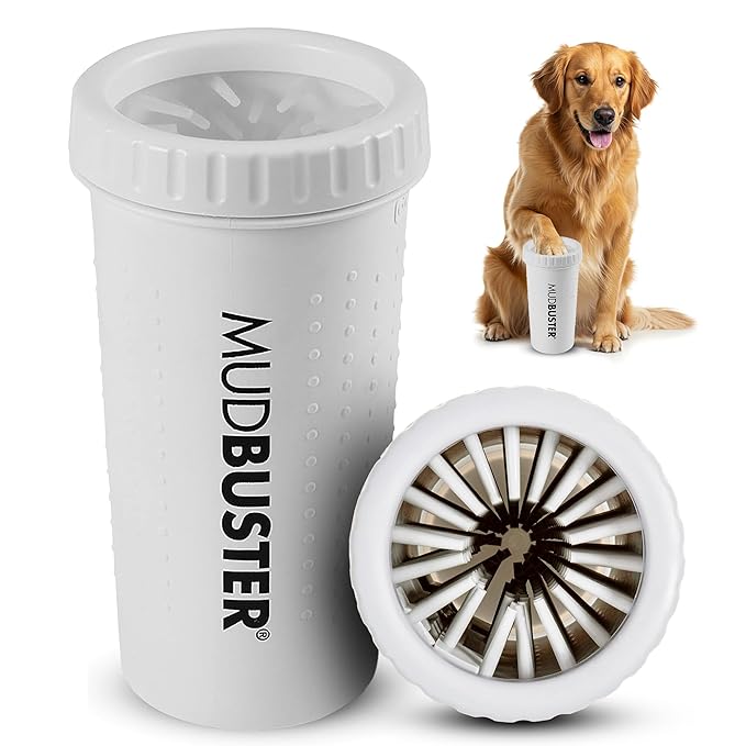 Dexas MudBuster Portable Paw Cleaner for Dogs, Large, Bright White Special Edition, Premium Pet Supplies and Accessories-PawvioPets