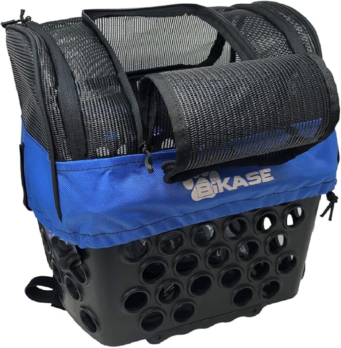 BiKASE Durable Dog Bike Basket & Carrier, Rear Mount Pet Basket for Bikes with Super Comfort Mat and Cover, Ideal for Small Dogs and Cats up to 12 lbs-PawvioPets