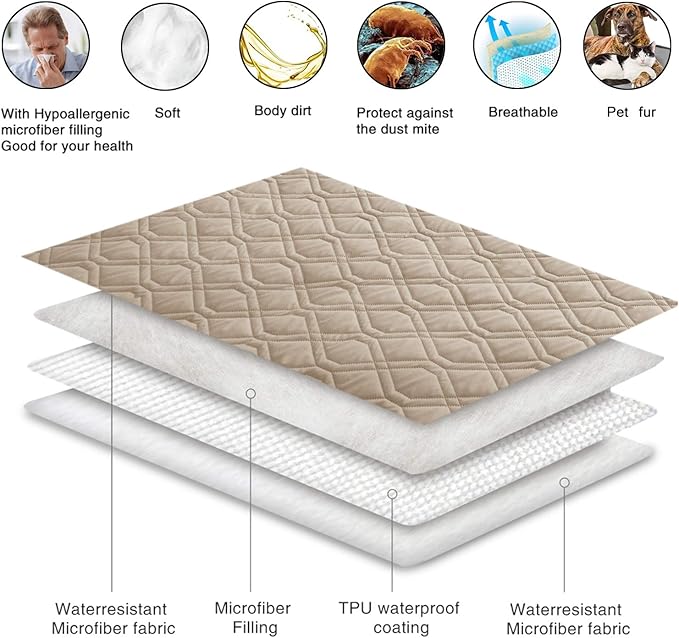 Ameritex Waterproof Dog Bed Cover Pet Blanket for Furniture Bed Couch Sofa Reversible-PawvioPets