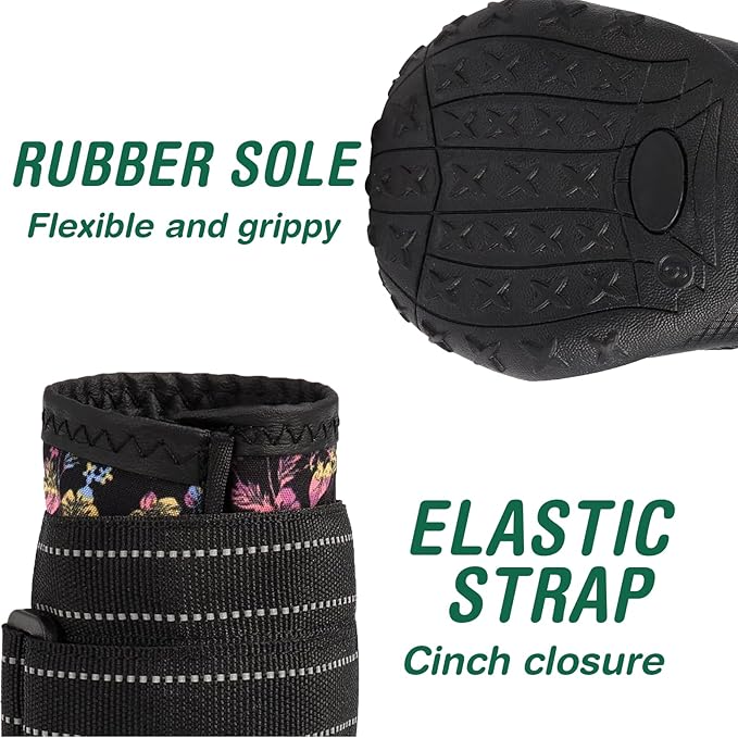 Dog Shoes for Medium Dogs, Large Dog Boots for Winter Snow, Hot Pavement, Dog Booties & Paw Protectors Size 3-PawvioPets