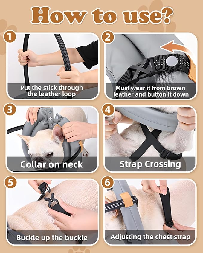 Blind Dog Harness, Lightweight Collar for Dogs&Cats, Adjustable Blind Dog Collar Harness, Pet Anti-Collision Ring for Blind, Eye Injury, Vision Impairment Pets for Protective & Build Confidence XXL-PawvioPets