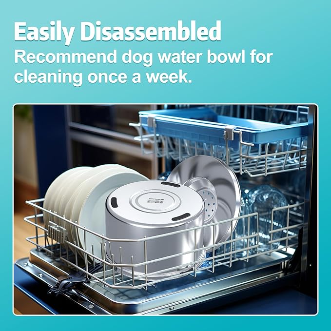 1.5 Gal Dog Water Bowl No Spill, 5.6L Slow Water Bowl for Large Dogs, Slow Drinking Dog Water Bowl Dispenser, Stainless Steel Dog Bowls for Messy Drinkers-PawvioPets