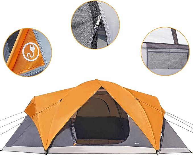 Amazon Basics Camping Tent, 3-Season Dome Design with Rainfly-PawvioPets