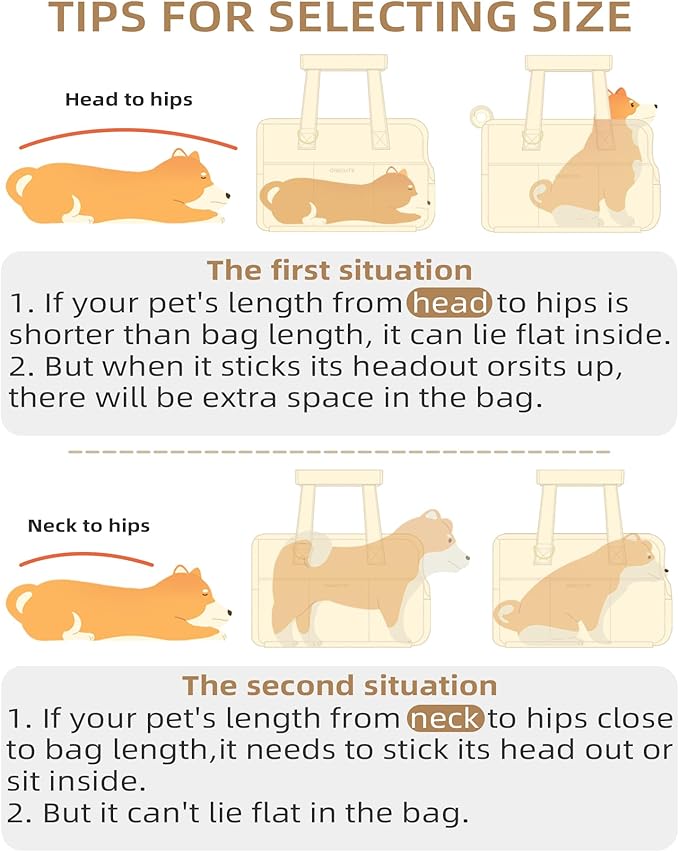 Dog Carrier for Small Dogs Rabbit cat with Large Pockets, Cotton Bag, Dog Carrier Soft Sided, Collapsible Travel Puppy Carrier (Grey, 17" L x 7.5" W x 12" H)-PawvioPets