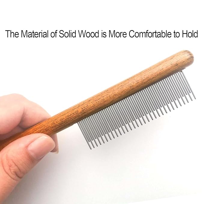 Cat comb,dog comb,Solid Wood Pet Comb Grooming Tool for Cats,Dogs and rabbits…-PawvioPets
