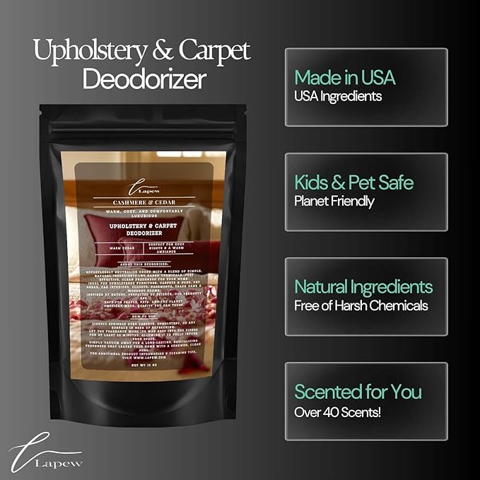 Cashmere Cedar Carpet Freshener Powder: Powerful Odor Eliminator for Home, Upholstery Deodorizer, Carpet Deodorizer, Pet Urine, Cat Litter Box - Cashmere Cedar Fragrance.-PawvioPets