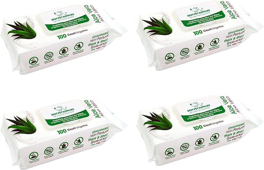 Best Pet Supplies Pet Wipes for Dogs - Dog Wipes Cleaning Deodorizing, for Coats, Ears, Paws - Hydrating, Aloe Vera, 400 Count.-PawvioPets