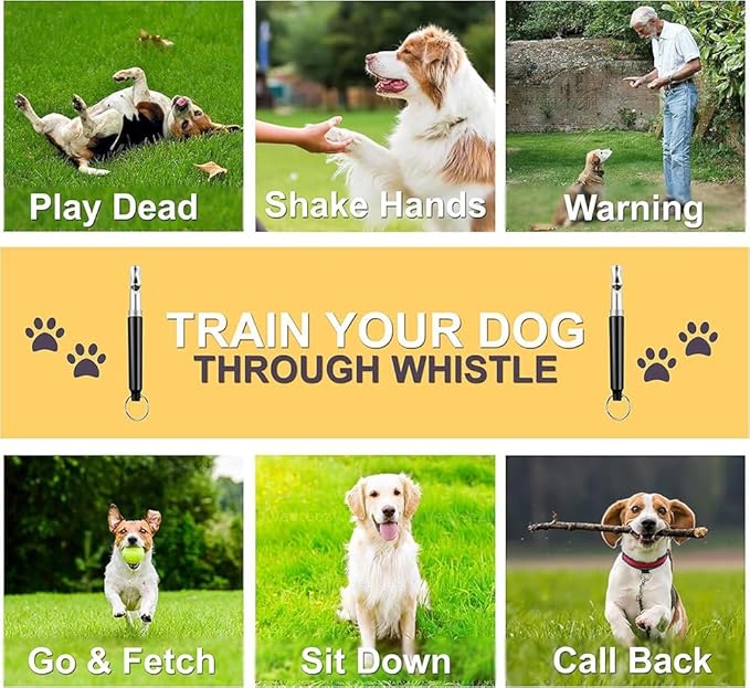 2 Pack Ultrasonic Dog Whistles - Stop Dog Barking, Professional Silent Recall Training Whistle, Ultra-Wide Frequency for All Dog Breeds-PawvioPets