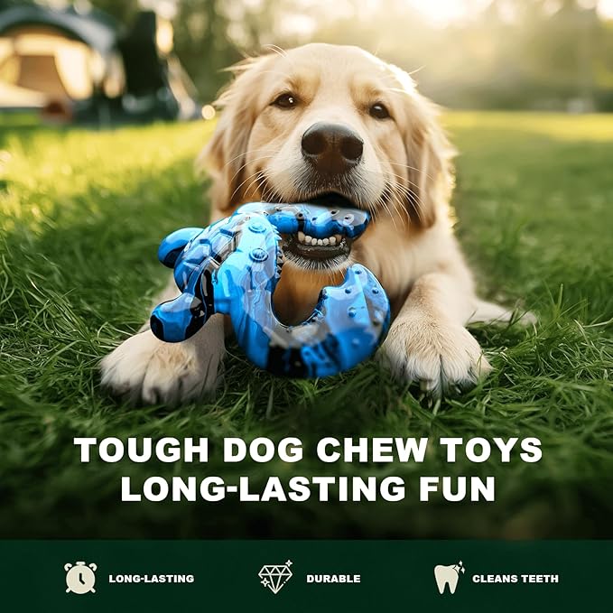 Dog Chew Toy for Aggressive Chewers – Tough Nylon Bone with Bacon Flavor for Pitbulls & Large Dogs, Indoor Play for Teeth Cleaning & Anxiety Relief-PawvioPets