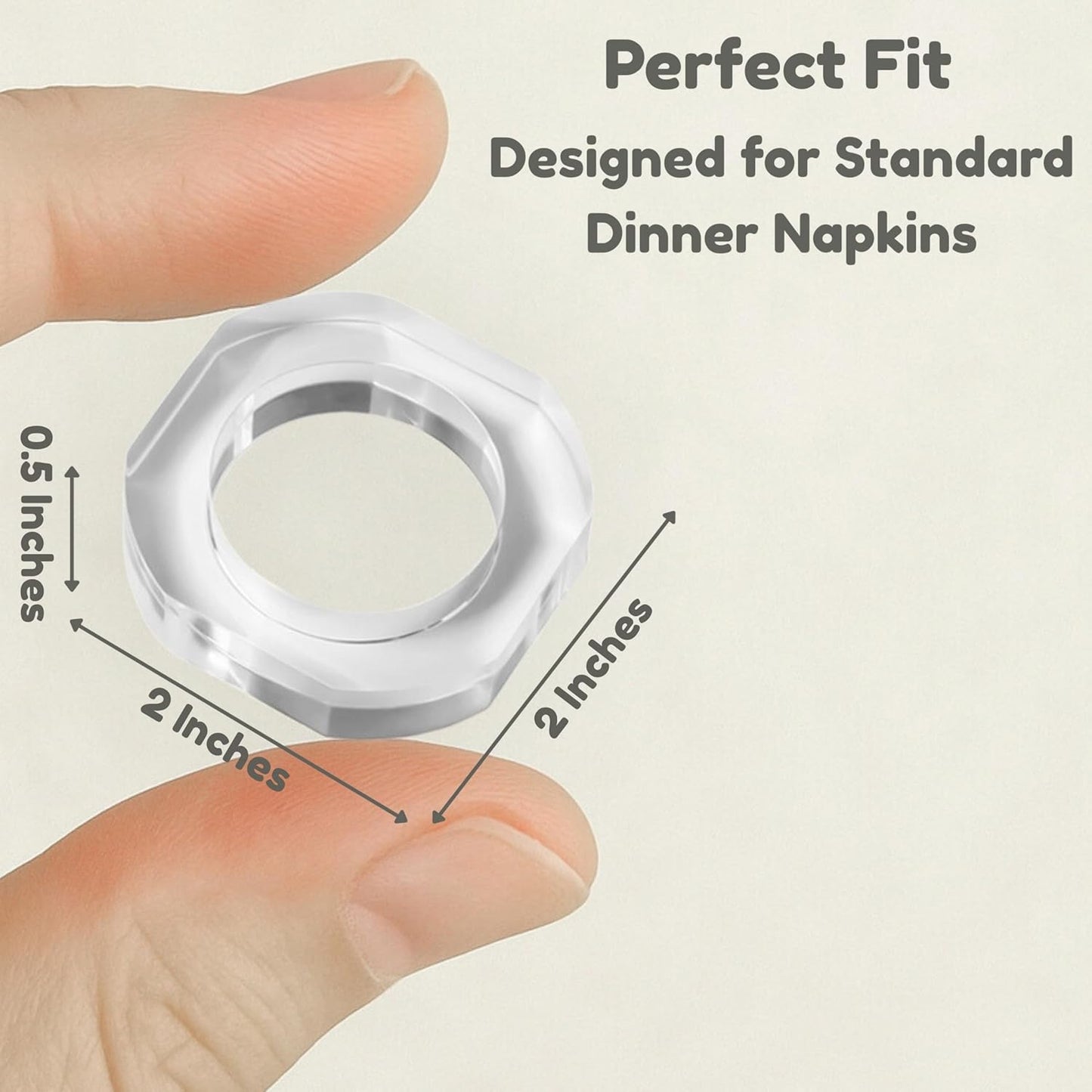 Acrylic Napkin Rings Set of 12-Elegant Napkin Holders for Cloth Napkins, Classic Round Serviette Rings for Dining Table Décor, Weddings, Banquets, Parties & Gatherings (Transparent)-ALPHA Living HOME