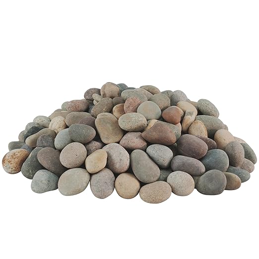 40lbs River Rocks, 1-2 Inch Natural Pebbles for Plants, Hand-Picked Premium Stones for Landscaping and Garden Design, Fish Tank, Flower Pots, Pathways and Backyard, Mixed Color-PawvioPets