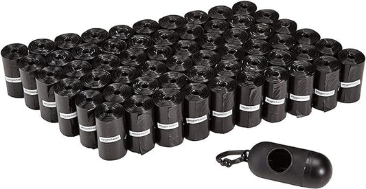 Amazon Basics Dog Poop Bags with Dispenser, 900 Count, Enhanced for Guaranteed Leakproof, Unscented, Includes Leash Clip-PawvioPets
