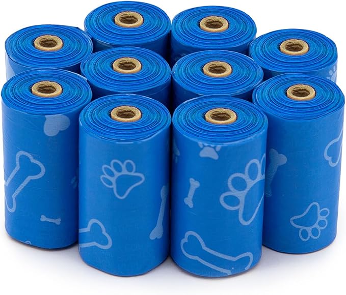 Best Pet Supplies Dog Poop Bags (4 x 150 Bags) for Waste Refuse Cleanup, Doggy Roll Replacements for Outdoor Puppy Walking and Travel, Leak Proof and Tear Resistant, Thick Plastic - Assorted Colors-PawvioPets