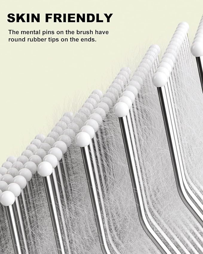 Cat Brush for Short or Long Haired Cats Dogs Rabbits, Cute Tiger Shape Dog Brushes with Release Button for Massage and Removes Loose Fur, Dog Hair Brush Pet Grooming Deshedding Comb-PawvioPets