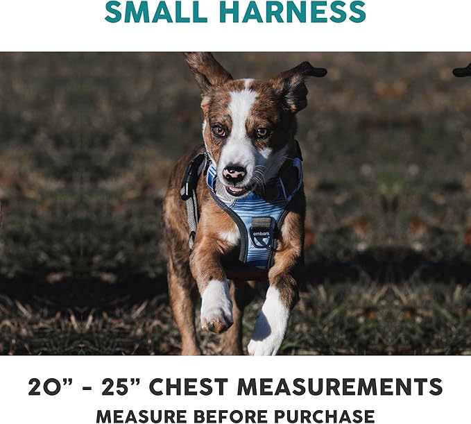 Embark Adventure Dog Harness, Reflective Trim No Pull Dog Harnesses for Small Sized Dogs - Military Grade Nylon, Front Clip with Gel Lined Handle.-PawvioPets