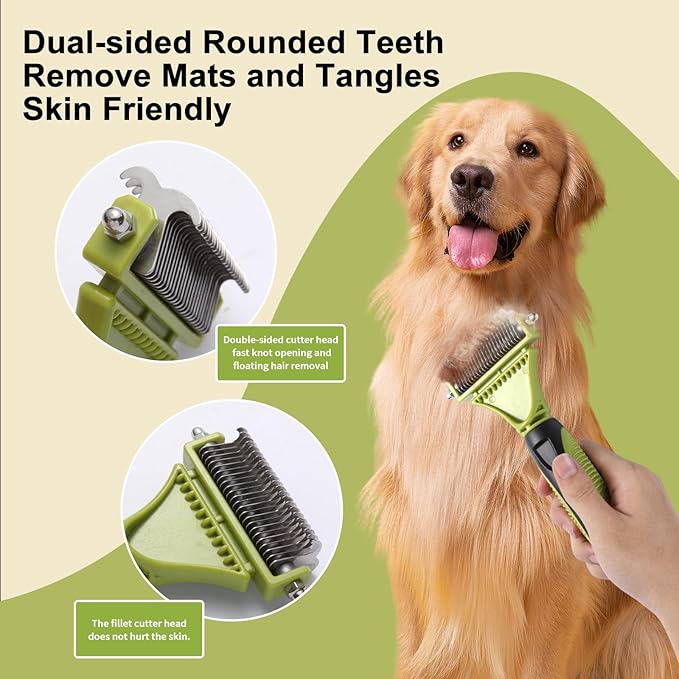 6 PCS Dog and Cat Grooming Kit, Versatile Tools Including Shedding Brush, Nail Clipper with Nail File, Slicker Brush, Dematting Comb-PawvioPets