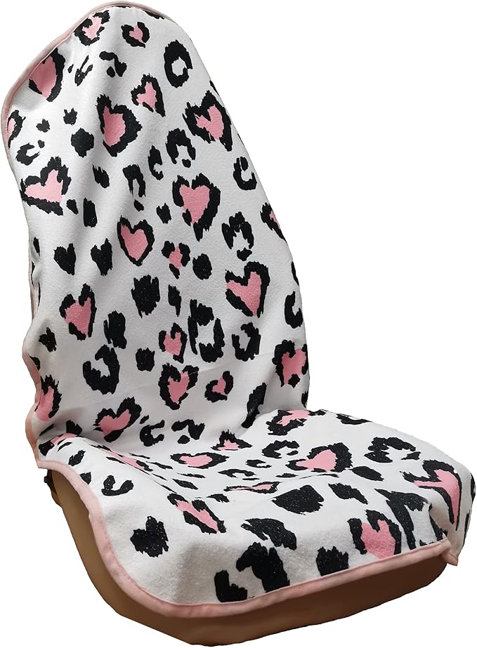 Car Seat Cover Protector Front Seats,for Gym Workout,Running,Swimming,Beach and Hiking,Waterproof Sweat Towel Bucket Seat Covers for Cars SUV Trucks (Leopard Print, 1Pcs)-PawvioPets