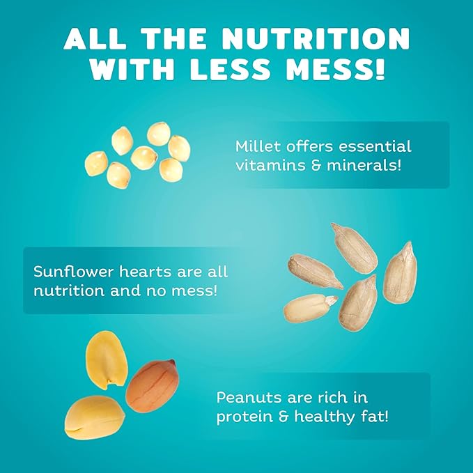 Audubon Park Waste Free Wild Bird Seed –12 lb. No Mess Blend with Sunflower Hearts & Peanut Pieces – Bird Food for Outside Feeders-PawvioPets