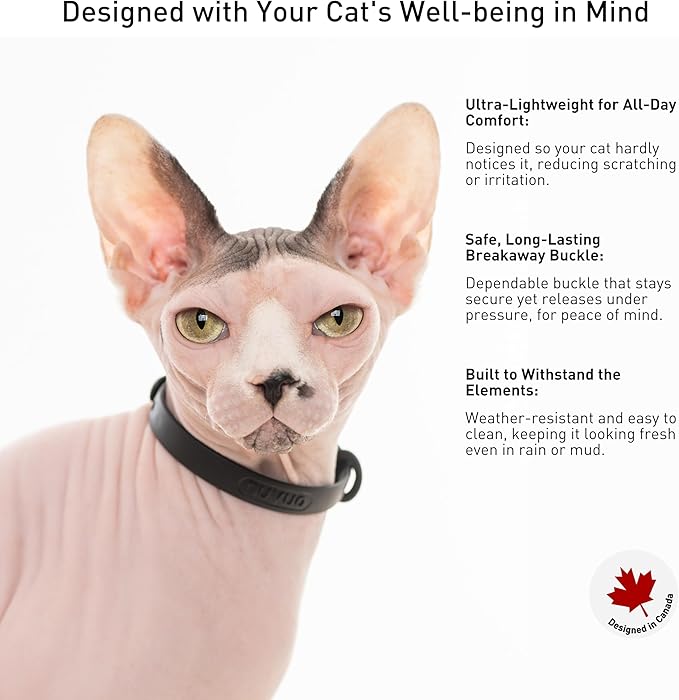 3 Pack Breakaway Cat Collar - Soft, Comfortable, and Lightweight Safety Buckle Collar with Name Tag Ring for Outdoor Cats and Sensitive Skin Kittens by Nuvuq (6 ⅞" to 10 ¼", Blue, Pink and Black)-PawvioPets