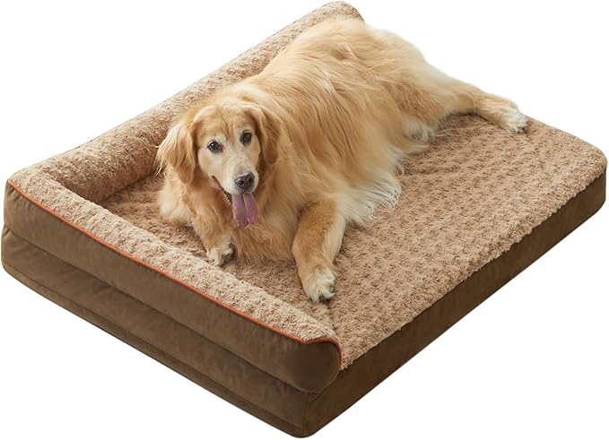 BFPETHOME Orthopedic XXL Dog Bed for Extra Large Dogs, Waterproof Sofa with Sides, Non-Slip Bottom and Egg-Crate Foam Couch Bed with Washable Removable Cover-PawvioPets