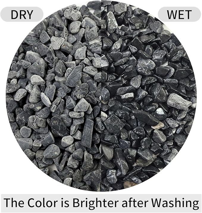 10LB Black Pea Gravel for Landscaping, 3/8 Inch Black Pebbles for Plants Cactus Succulent Fish Tank and Garden Black Stones-PawvioPets