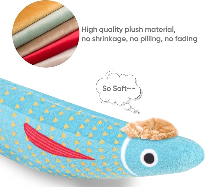 4Pcs Catnip Toy, Plush Cat Toys with Jingly Bell, Bite Resistant Chew Toys, Catnip Filled Cartoon Cat Teething Chew Toy for All Cats-PawvioPets