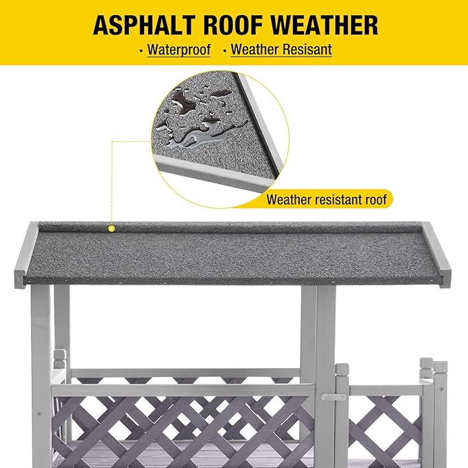 Aivituvin Cat House Outdoor Indoor Feral Kitty Shelter with Escape Door for Cats, Weatherproof Roof-PawvioPets