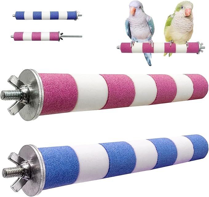 Bird Perches for Cage Bird Cage Accessories Toys Parrot Sand Paw Grinding Stick for Budgies Lovebirds Cockatiels Conures Quakers Small to Medium Birds-PawvioPets
