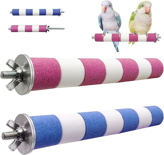 Bird Perches for Cage Bird Cage Accessories Toys Parrot Sand Paw Grinding Stick for Budgies Lovebirds Cockatiels Conures Quakers Small to Medium Birds-PawvioPets