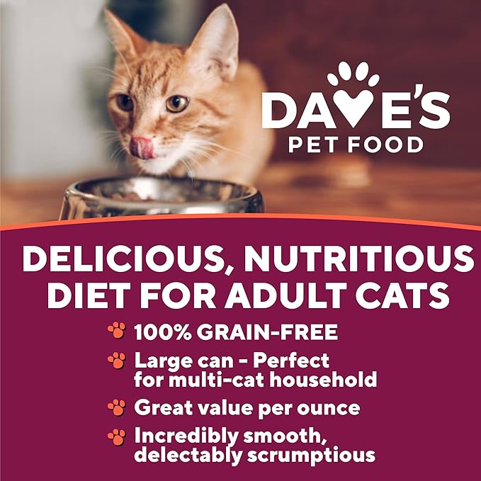Dave's Pet Food Grain Free Wet Cat Food (Tuna & Chicken Dinner in Gravy), Naturally Healthy Canned, Added Vitamins & Minerals, Wheat & Wheat Gluten-Free, 13 oz (12 Pack)-PawvioPets