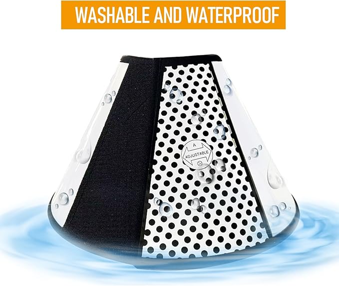 Adjustable Dog Cone Collar After Surgery Soft Cone of Shame Alternatives for Dog Cat Puppy Plastic Elizabethan Collar for Dogs from Licking Biting Scratching Wounds(L,Neck:10.2-13in)-PawvioPets