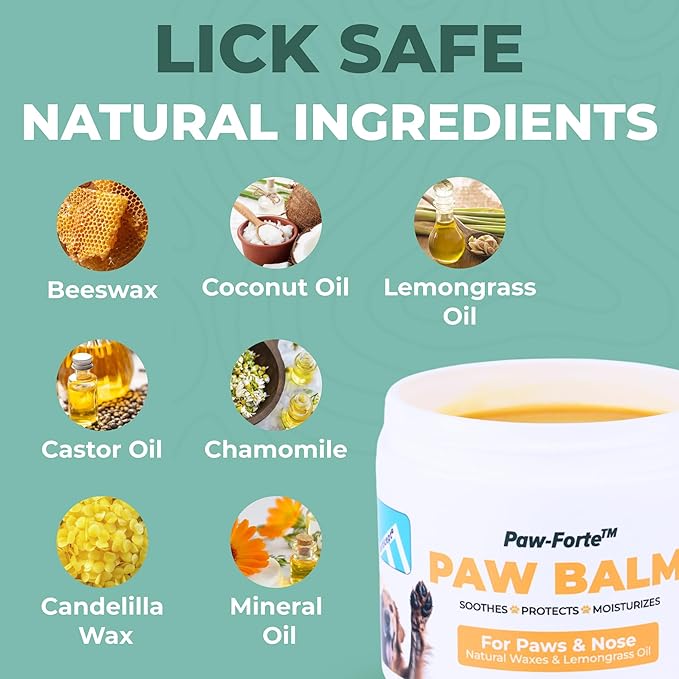 Forticept PAW Balm | Dog Paw Protector from Hot Pavement, Dirt, Salt, Ice and Snow | Soother and Moisturizer for Cracked Dog Paw Pads | Natural Wax Based, Lick Safe 3 oz-PawvioPets