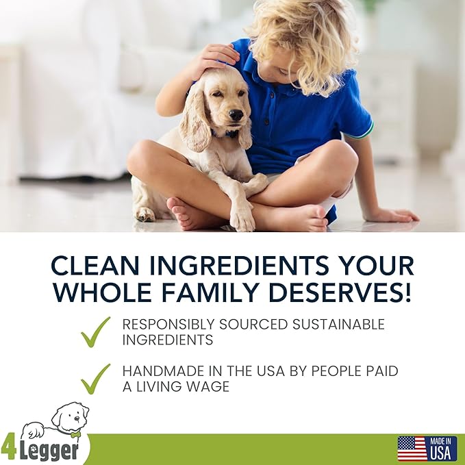 4-Legger Certified Organic Dog Shampoo - All Natural and Hypoallergenic with Aloe and Lemongrass, Soothing for Normal, Dry, Itchy or Allergy Sensitive Skin - Biodegradable - Made in USA - 16 oz-PawvioPets