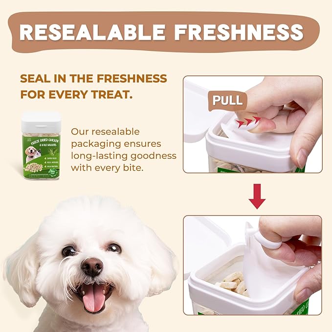 Freeze Dried Chicken & Kale Cube Cat & Dog Treats Biscuits, Dehydrated High Protein Weight Control Traing Treats for Small Dogs Cats 1.8 Ounce-PawvioPets