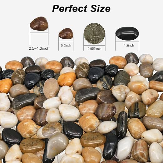 Decorative Rocks for Potted Plants,Virekm River Rocks, Decorative Ornamental Pebbles,Garden Landscaping Stones Gravel Filler for Home Decoration Flower Bed Fish Tank Plants Vases Succulents (5 Pounds)-PawvioPets