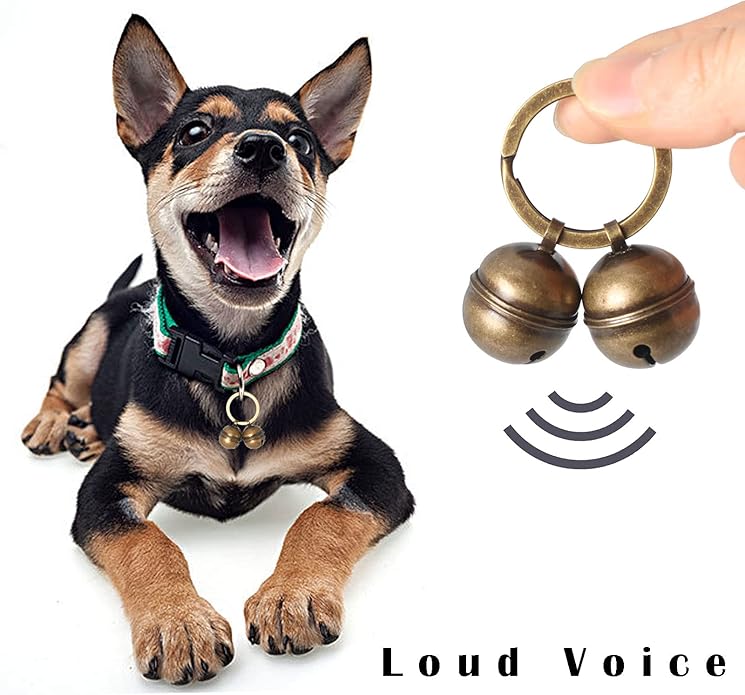 Copper Bells for Dog Collars with Snap Clips - Made of Pure Copper for Dogs/Cat - Clear Sound & No Rust - Save Birds Wildlife, Know Where Your Pet Christmas Sounds-PawvioPets