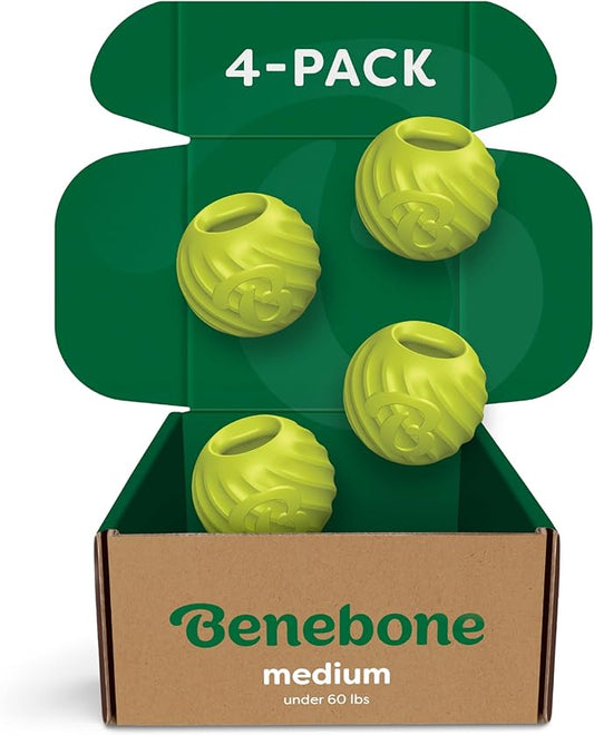 Benebone 4-Pack Rubber Ball-PawvioPets